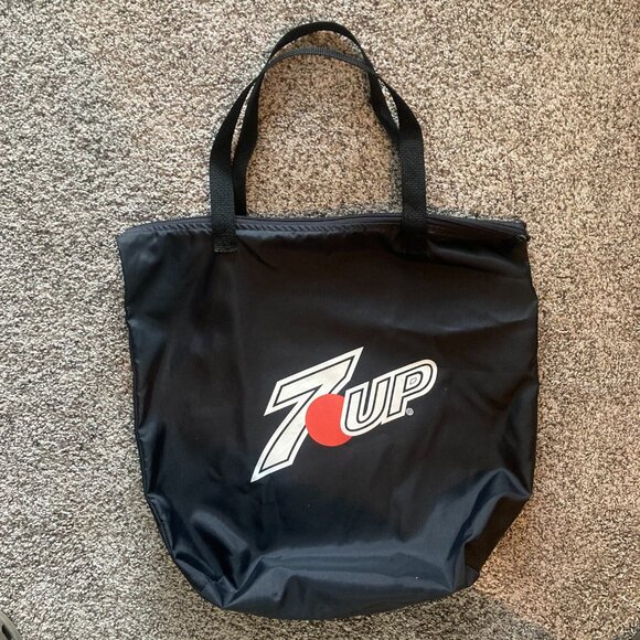 45th Grammy Awards Black Tote Bag with 7 Up Logo and Zipper 2003 - Picture 3 of 7